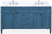 60" Tennant Modern Teal Blue Double Sink Bathroom Vanity Mission Craftsman Painted Includes Hardware