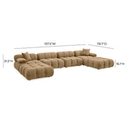 TOV Furniture Cafe Au Lait / Plywood,Velvet,Wood / 157.5 inches x 78.7 inches x 31.2 inches Sofas & Couches