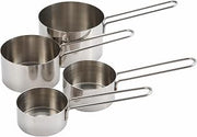 Winco Stainless Steel 4-Piece Measuring Cup Set | Dishwasher safe, Precision measurements, Restaurant service, Measuring, baking, or food-preperation