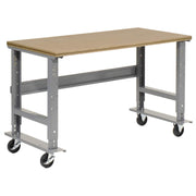 Mobile Adjustable Height Workbench C-Channel Leg by Global Industrial – 36"L x 60"W x 4.5"H, Steel, Gray, Model 183163A