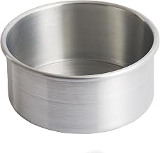Winco 6" Red Round Aluminum Cake Pan