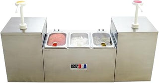 Benchmark Concession Dispenser | Two pump wells, Insulated inset well, Stay-open lid