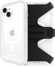 Pelican Voyager - iPhone 15 Plus Case 6.7" [Compatible with MagSafe] [Anti-Yellow] Magnetic Charging Phone Case with Belt Clip Holster Kickstand [18ft Military Grade Drop Protection] - Clear