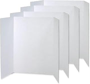 Pacon Presentation Boards, Single Wall, White, 48" x 36", 4 Count | Great for arts, crafts, displays, presentations and classroom projects