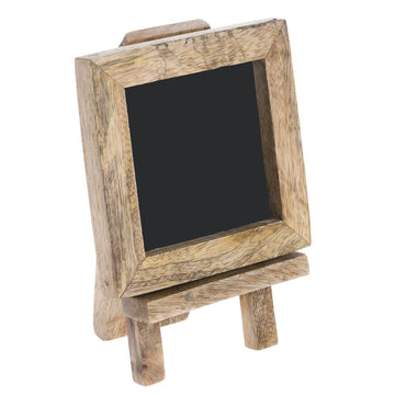 Chalkboard Sign with Easel Natural Mango Wood - 4 1/4"L x 3 1/2"W x 6"H by HUBERT – Wood, Brown, Model 53350