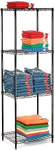 Nexel Black Epoxy, 4 Tier, Wire Shelving Starter Unit, 30"W x 14"D x 74"H