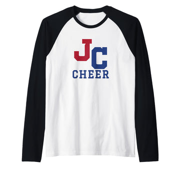 John Curtis Christian School Logo Cheer Raglan Baseball Tee by John Curtis, River Ridge, LA 70123 – Black, Model RF2VENPT93W