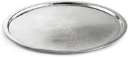 TableCraft RPD21, 21" Round Stainless Steel Serving Tray, Mirror Finish, Rice Pattern, Elegant Buffet Display, Lip for Stability, Ideal for Entrees, Sides, and Drinks