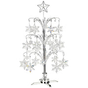 Hohiya Rotating Ornament Tree, 47 Inch, Chrome Silver