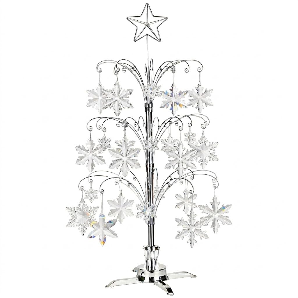 Hohiya Rotating Ornament Tree, 47 Inch, Chrome Silver