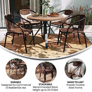 Flash Furniture Dark Brown / Set of 4 / Contemporary Patio Dining Chairs