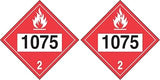 Accuform MPL724VP1 Plastic 4-Digit DOT Placard, Hazard Class 2, 1075" (Liquefied Petroleum Gas), 10-3/4" Length x 10-3/4" Width x 0.055" Thickness, Black/White on Red (Pack of 2)
