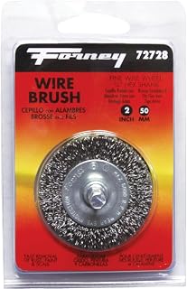 Forney 72728 Wire Wheel Brush, Fine Crimped with 1/4-Inch Hex Shank, 2-Inch-by-.008-Inch