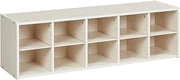 ECR4Kids Streamline 10 Cubby Tray Storage Cabinet, 2x5, Classroom Furniture, White Wash