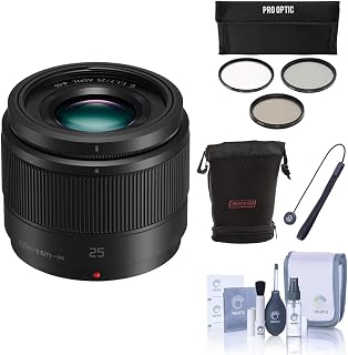 Panasonic Lumix G 25mm f/1.7 Aspherical Lens for Micro Four Thirds, Bundle
