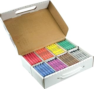 Prang CRAYONS LARGE WAX MASTER CASE OF 200 | Ideal for writing, drawing, schoolwork, classrooms and office use