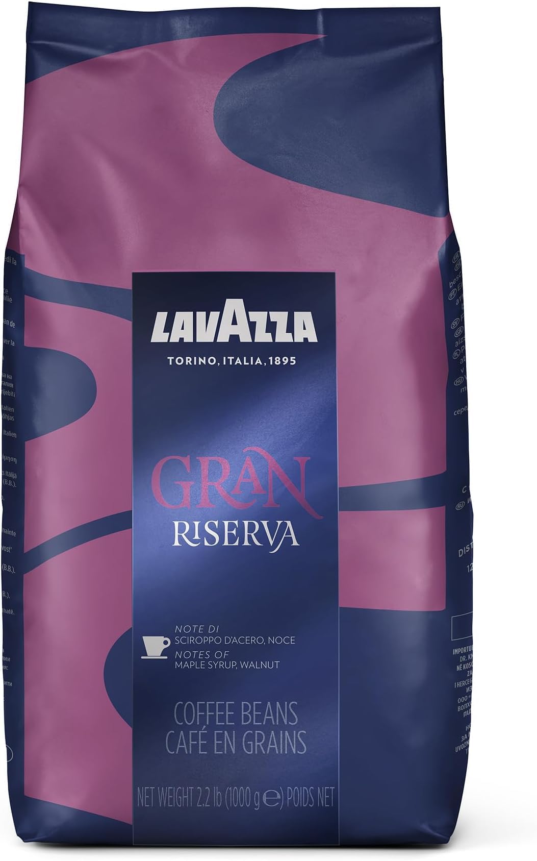 Lavazza Gran Riserva / 35.27 Ounce (Pack of 6) / Black Roasted Coffee Beans