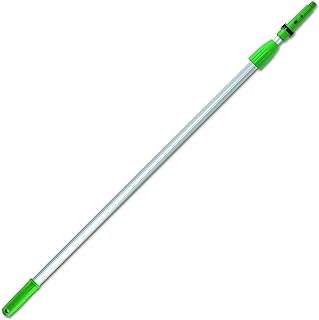 UNGER EZ400 Opti-Loc Aluminum Extension Pole, 13ft, Two Sections, Green/Silver