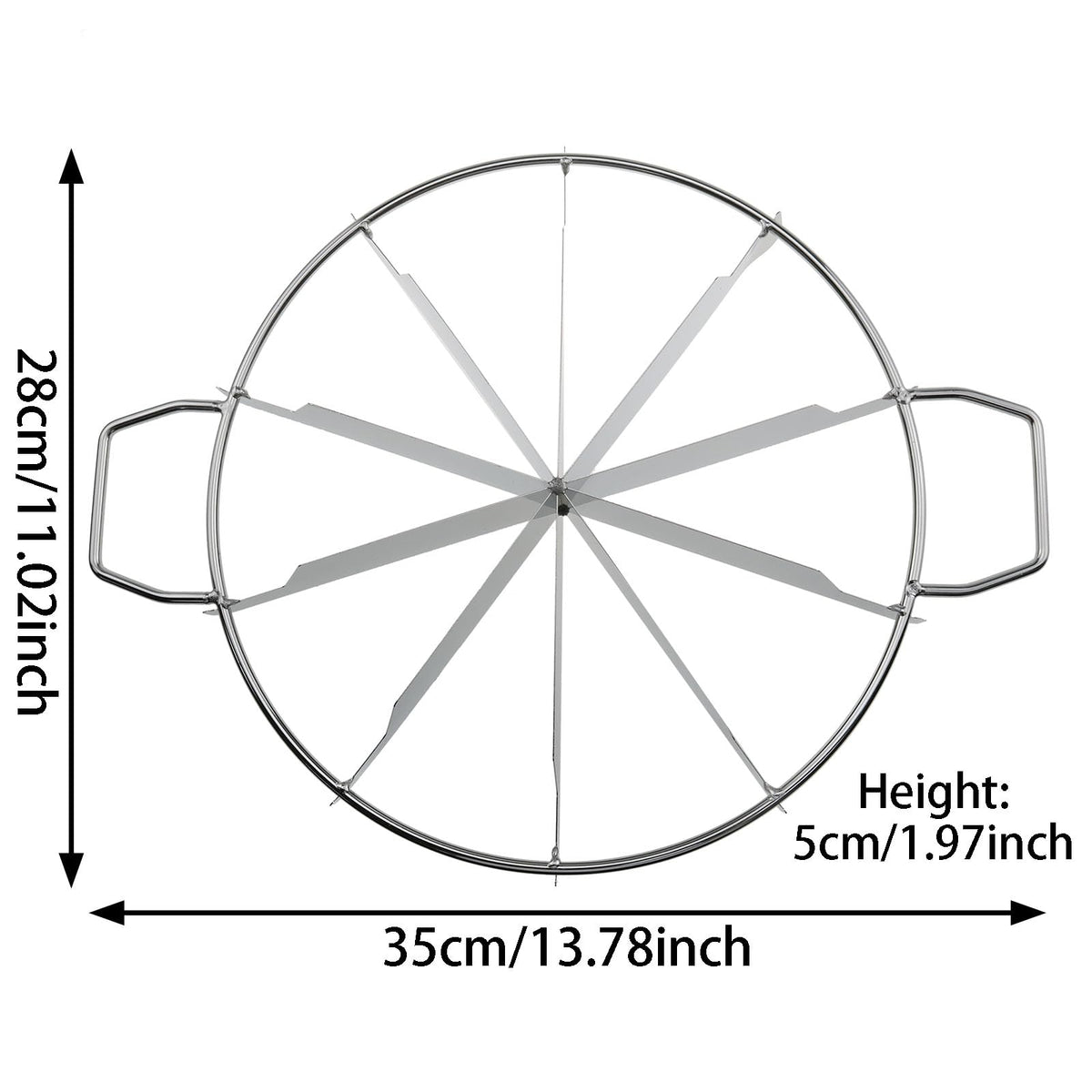 Safycaby Stainless Steel Pie Cutter Press, 10 Slices, Silver
