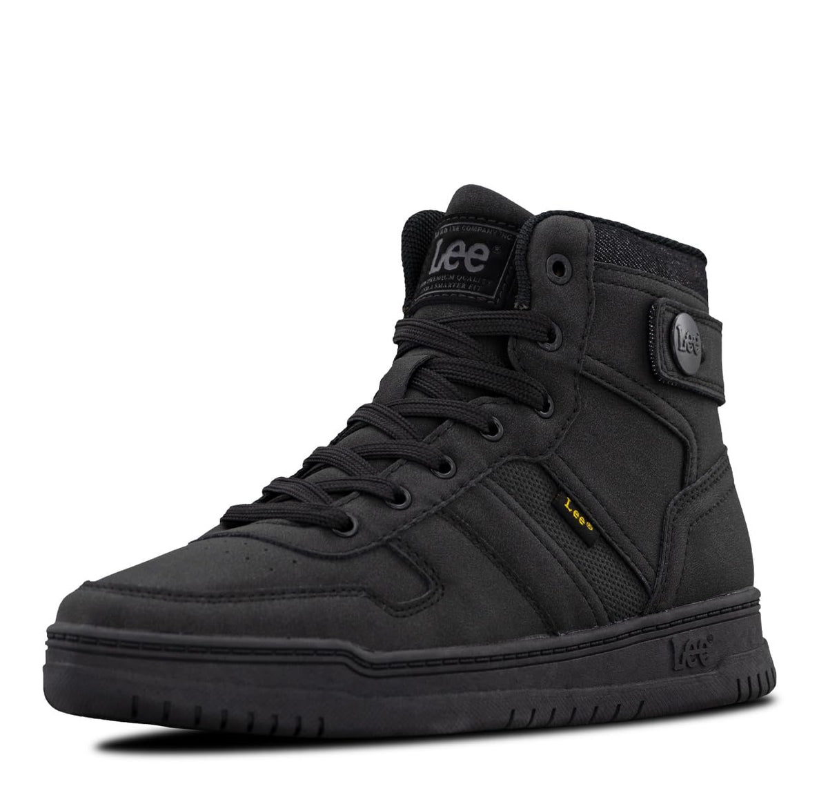 Kid's Noah High-Top Retro Sneaker by Lee – Black Mono, Model GP00058-9800