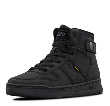 Kid's Noah High-Top Retro Sneaker by Lee – Black Mono, Model GP00058-9800