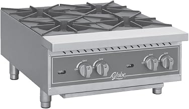 Globe Food Equip. Countertop S/S 2-Burner 12" Gas Hot Plate