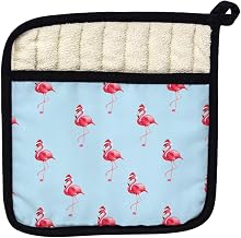 Betsy Drake PT084S Tiled Flamingo Santa Pot Holder