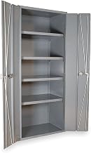 Durham Heavy Duty Welded 14 Gauge Steel Bi-Fold Door Cabinet, 3952-4S-95, 900 lbs Capacity, 18" Length x 36" Width x 84" Height, 4 Shelves