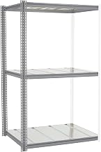 Global Industrial High Cap. Add-On Rack 48Wx24Dx84H 3 Levels Steel Deck 1500lb Per Level Gry