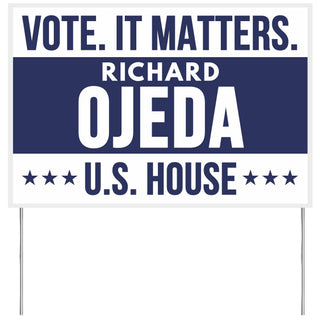 Richard Ojeda For Us House Yard Sign 2026 North Carolina Candidate Race Voting Elections Vote by Generic – 22x15, Vinyl, Multicolor