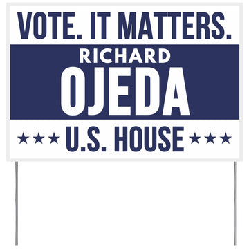 Richard Ojeda For Us House Yard Sign 2026 North Carolina Candidate Race Voting Elections Vote by Generic – 22x15, Vinyl, Multicolor
