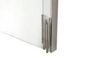 Token - Modern White & Stainless Steel Mirror by Limari Home – 43"L x 32"W, Stainless Steel, White, Model LIM-77560