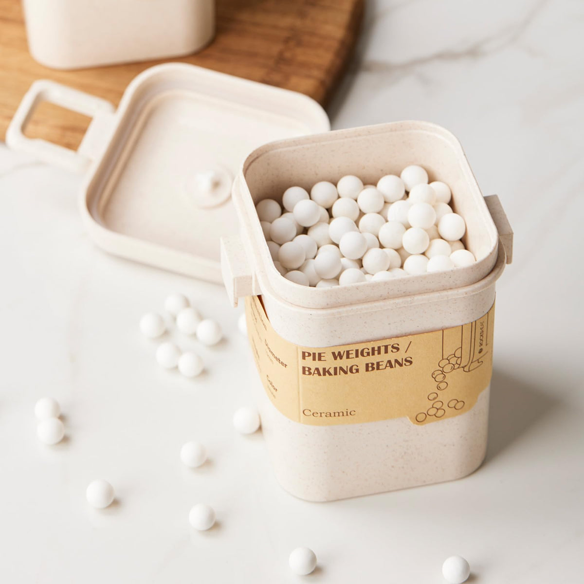 Rocksheat Ceramic Pie Weights, 2.2 Lb Natural Baking Beads with Container