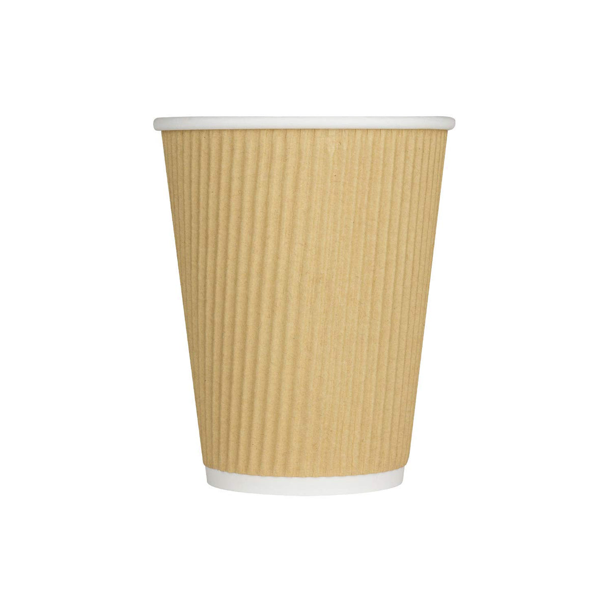 12 oz Ripple Insulated Coffee Cup [500 Count] Disposable Paper Hot Cup by Karat – 12 OZ, 12.0 ounces, Paper, Brown, Pack of 500