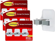 Command Broom Grippers, 3 Hangers and 6 Strips, Damage-Free Mop and Broom Holder Wall Mount, Household Cleaning Tool Organizer for Kitchen, Laundry Room, Closet, Holds up to 4 lb (Pack of 3)