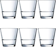 Arcoroc ARC H5647 Stack Up Whisky Glass, 210 ml, Glass, Transparent, Pack of 6