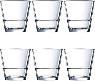 Arcoroc ARC H5647 Stack Up Whisky Glass, 210 ml, Glass, Transparent, Pack of 6