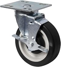 BK Resources 5 Inch Swivel Universal Plate Casters, Set of 4 Casters