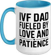 IVF In Vitro Fertilization Transfer Day Fertility IVF Dad Ceramic Mug, Blue/White, 15oz