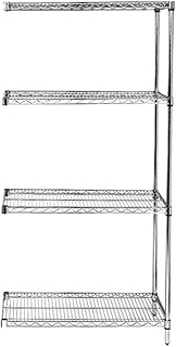 QUANTUM STORAGE SYSTEMS AD54-3072S Wire Shelves Add-On Kit for WR54-3072S Stainless Steel 4 Shelves 54" H x 72" W x 30" D