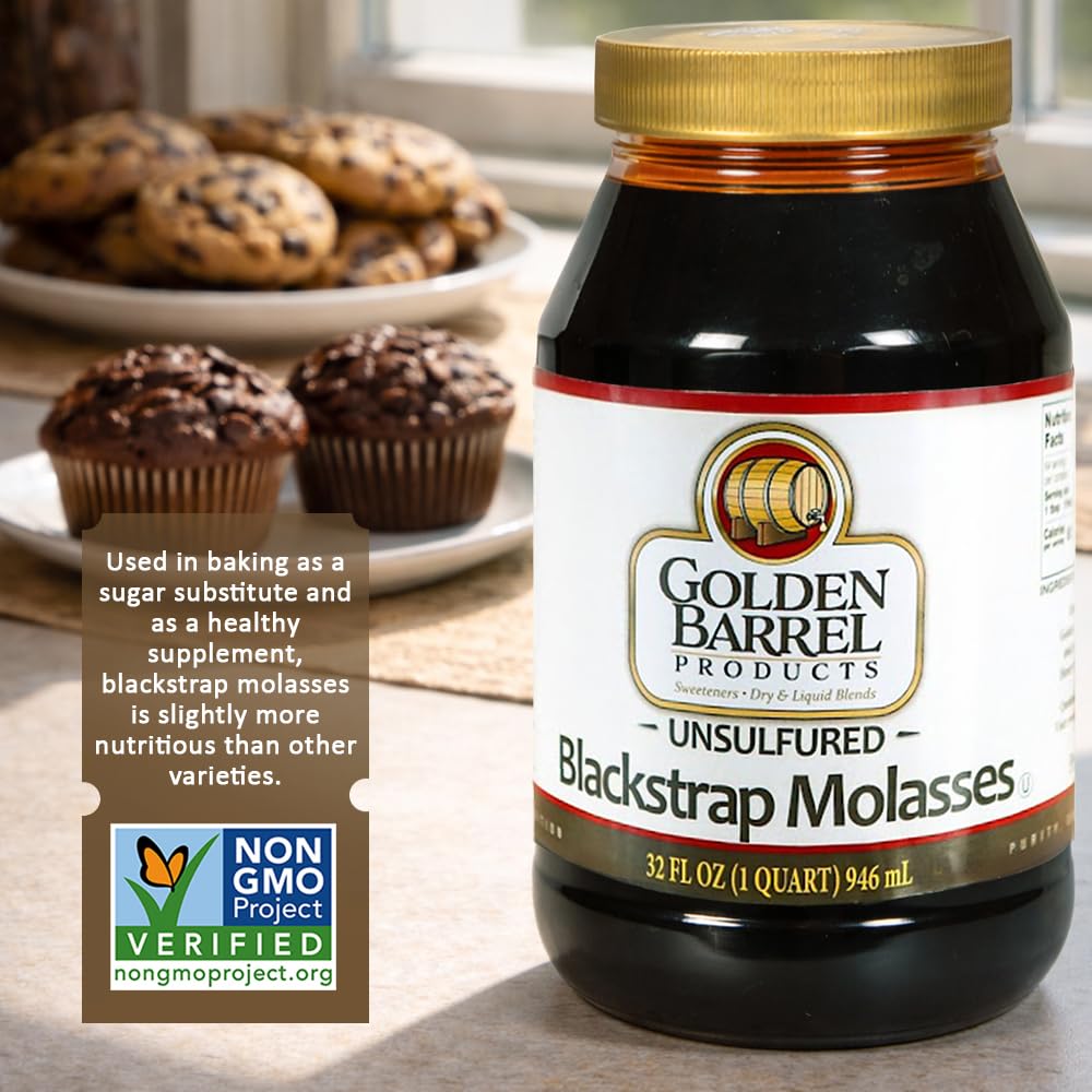 Unsulfured Molasses by GOLDEN BARREL – 32 Fl Oz (Pack of 1), Model BLAWM-12/32