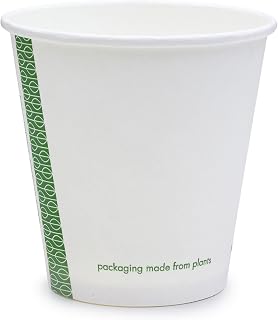 Vegware White Paper Coffee Cups, Disposable Coffee Cups, 6 oz, 1000 Count | Small hot drinks, Drink stations, to-go, Café office foodservice, PLA plant-based lining, Compostable, Fits 72-Series lids