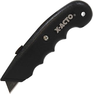 X-Acto X3272 SurGrip Utility Knife with Contoured Plastic Handle and Retractable Blade, Black