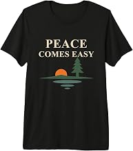 Peace Comes Easy Lakeside Sunset Pine Reflection Graphic Premium Tri-Blend T-Shirt