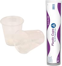 Dynarex Disposable Clear Drinking Cups - Single Use Plastic Cups for Office, Hospital, Clinic - with Rolled Rim, Ribbed Center - 3oz, Bulk Supplies Box of 100