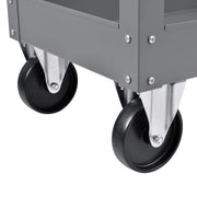 2 Shelf Deep Tray Steel Stock Cart by Global Industrial – 3"L x 16"W x 32"H, 12-Gauge Steel, Gray, Model 988837