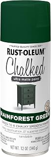 Rust-Oleum Chalked All-in-One Ultra Matte Rainforest Green Spray Paint | Furniture Paint, One Coat Coverage, No Primer Required, Easy To Use, Fast Drying, Low Odor, Multi Surface, Indoor Use, 12 oz