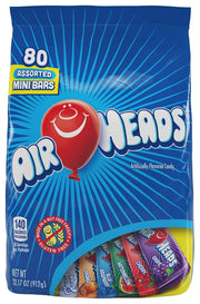 Air Heads Assorted Fruit Flavors Minis Bars Fun Taffy Candy by Airheads – Pack of 12