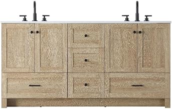 Elegant Kitchen and Bath 66" Double Bathroom Vanity in Mango Wood