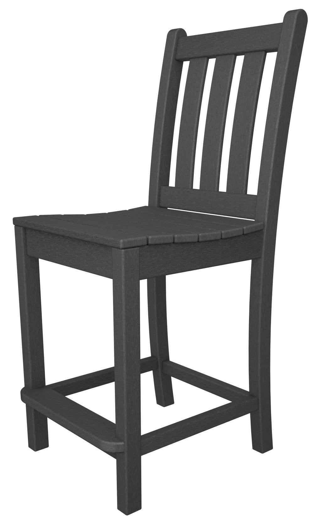 ® Traditional Garden Counter Side Chair in Slate Grey by Polywood – 17 x 22 x 41.75 inches, High Density Polyethylene (HDPE), Slate Grey, Model TGD101GY